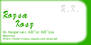 rozsa kosz business card